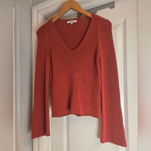 Madewell Rust Orange Bell Sleeve Sweater Top, Size S